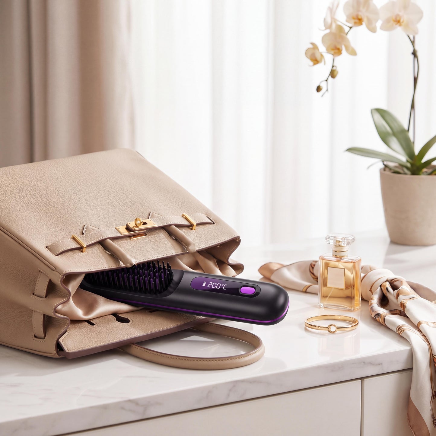 Sorevia Beauty™ Cordless Hair Straightening Brush – Smooth, Frizz-Free Hair in Minutes