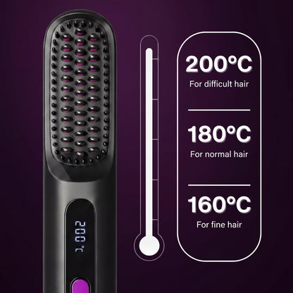 Sorevia Beauty™ Cordless Hair Straightening Brush – Smooth, Frizz-Free Hair in Minutes